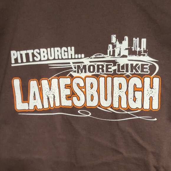 Lot of 9 Pittsburgh More Like Lamesburgh Funny Novelty Brown Unisex Adult Shirts - Picture 1 of 4